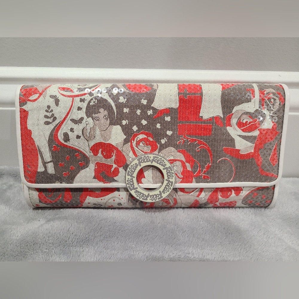 Folli Follie Printed clutch with sequins